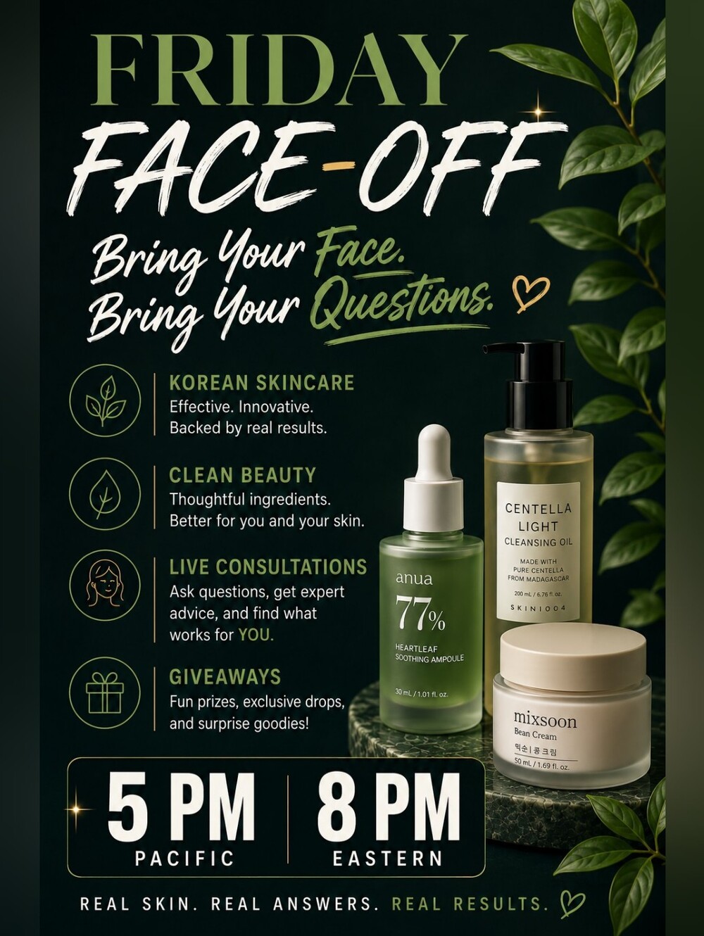 Friday Face-Off - LIVE Korean Skincare Q&A + Giveaways & Consultations